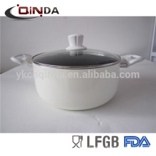 Aluminum ceramic soup pot with silicon handle